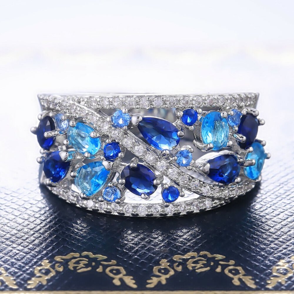 New Trendy Heart Shape Zircon Wedding Rings For Women Romantic  Engageme…